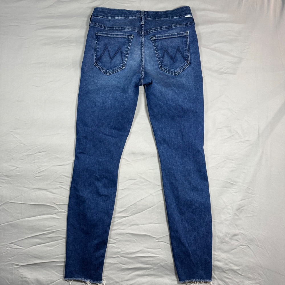 Mother The Looker Ankle Fray Jeans Fast Times Wash Blue Contemporary Sz 27 USA - Picture 3 of 11